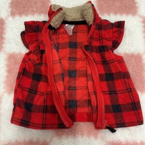Carter's Red and Black Checkered Soft Vest